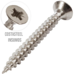 Tornillo de acero inoxidable 40x60 punta aguja x100