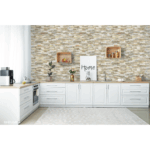 PLACA DECORATIVA FIBROCEMENTO SIMPLISIMA PIEDRA AZTECA AMARILLA  6mm 1.20×2.40m - Imagen 3